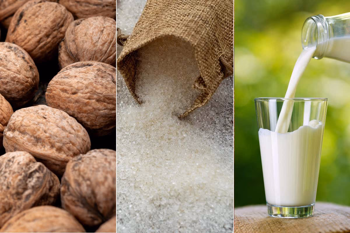 Noci, zucchero e latte: andamenti opposti nei mercati agroalimentari mondiali