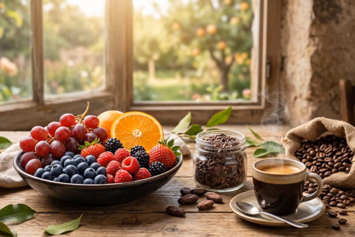 Frutta, cacao e caffè: i polifenoli potrebbero rallentare l’invecchiamento biologico